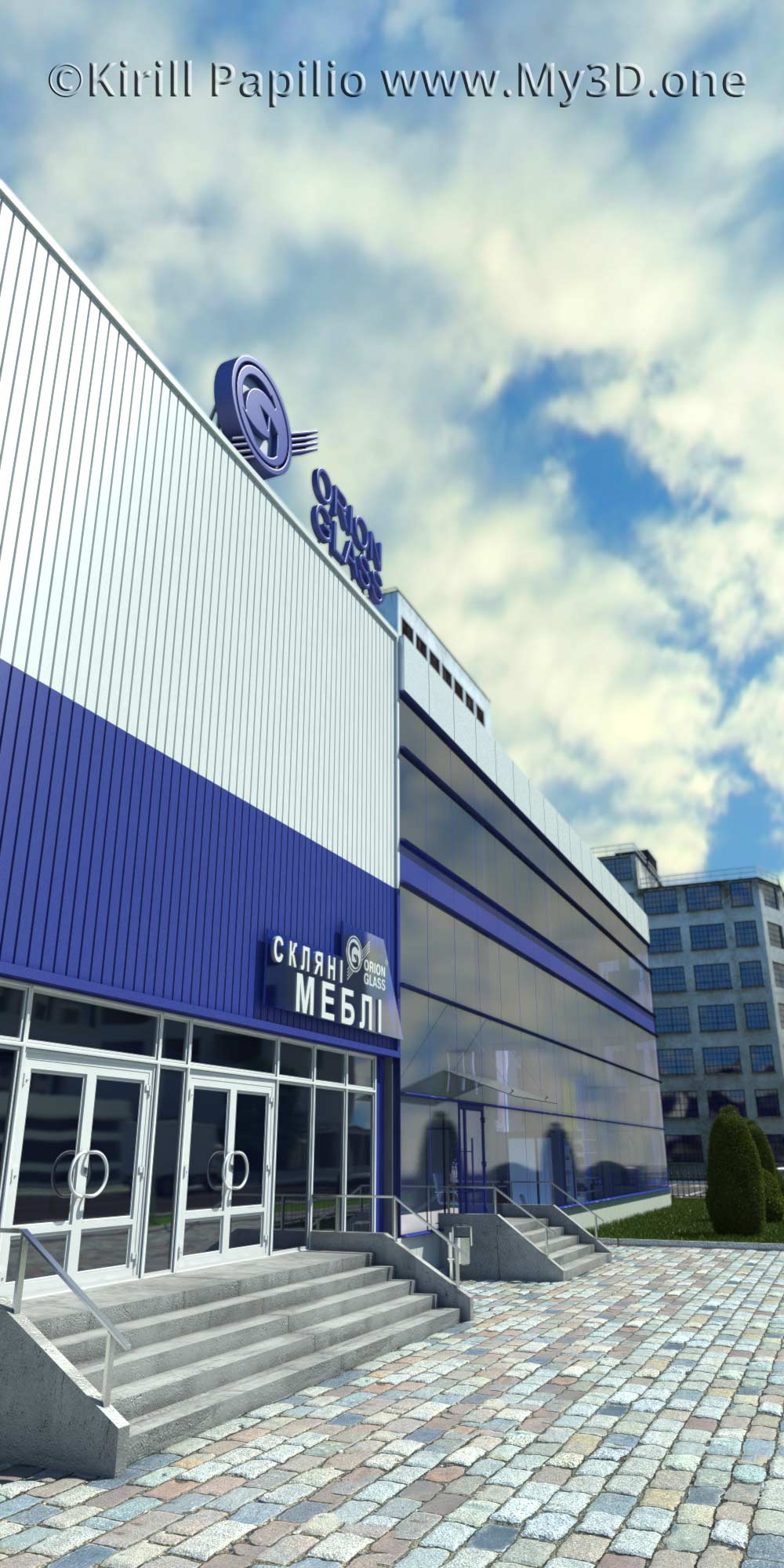 Проект здания с вент фасадами и структурным остеклением