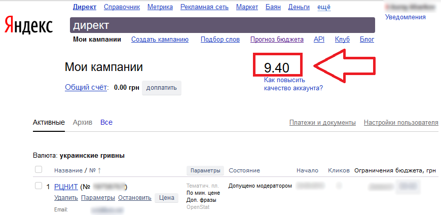 Настройка Яндекс.Директ для rcnit.com.ua