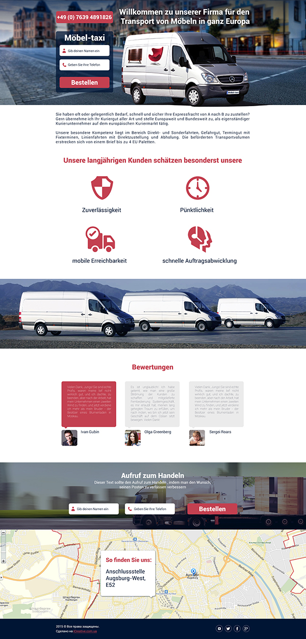 Landing Page MOBEL - taxi