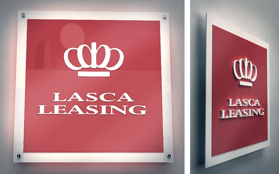 Дизайн интерьерной вывески для компании Lasca Leasing