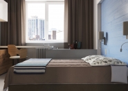 bedroom beige blue