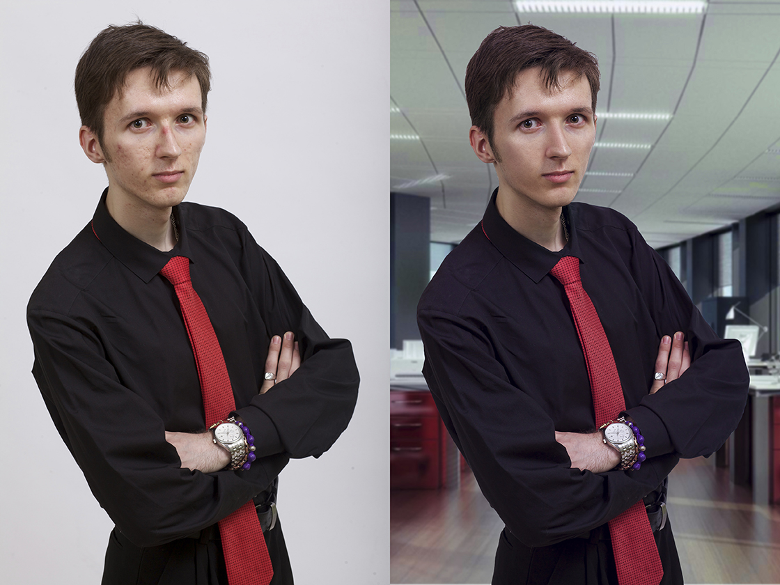 ретушь, замена фона