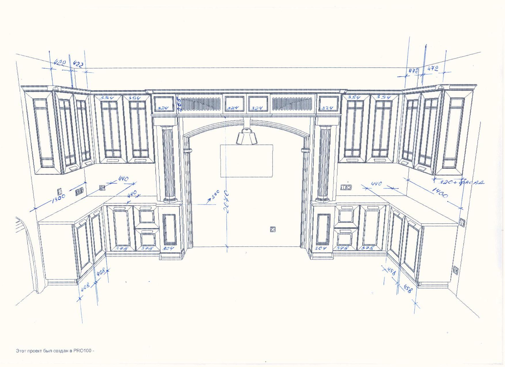 Размеры кухни из массива