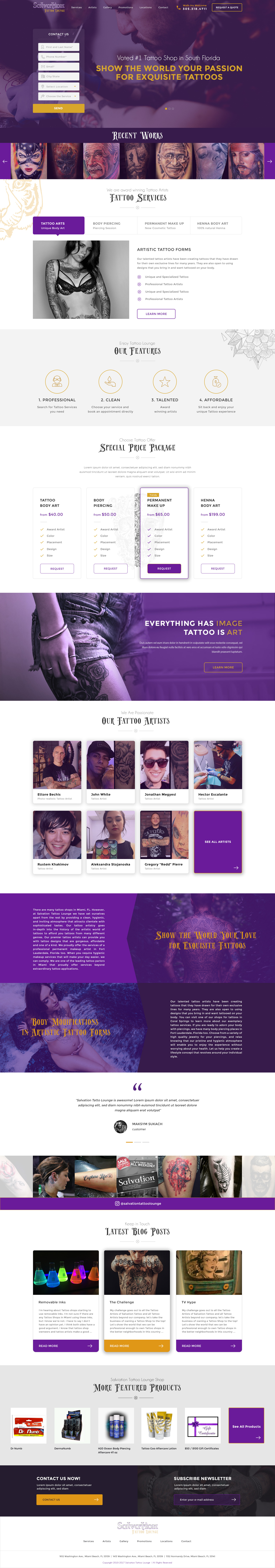 Salvation Tattoo website
