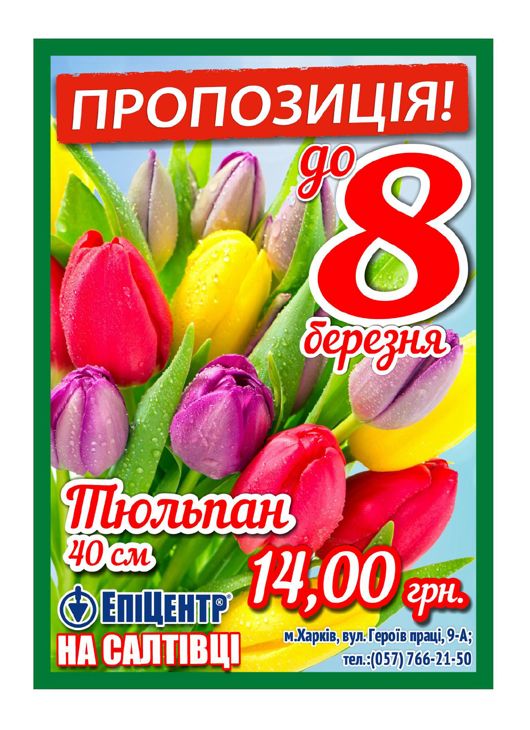 Листовка к 8 марта для ТЦ ЭпицентрК