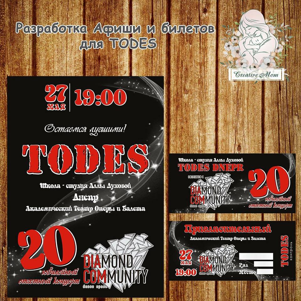 Разработка афиши и билетов для TODES 