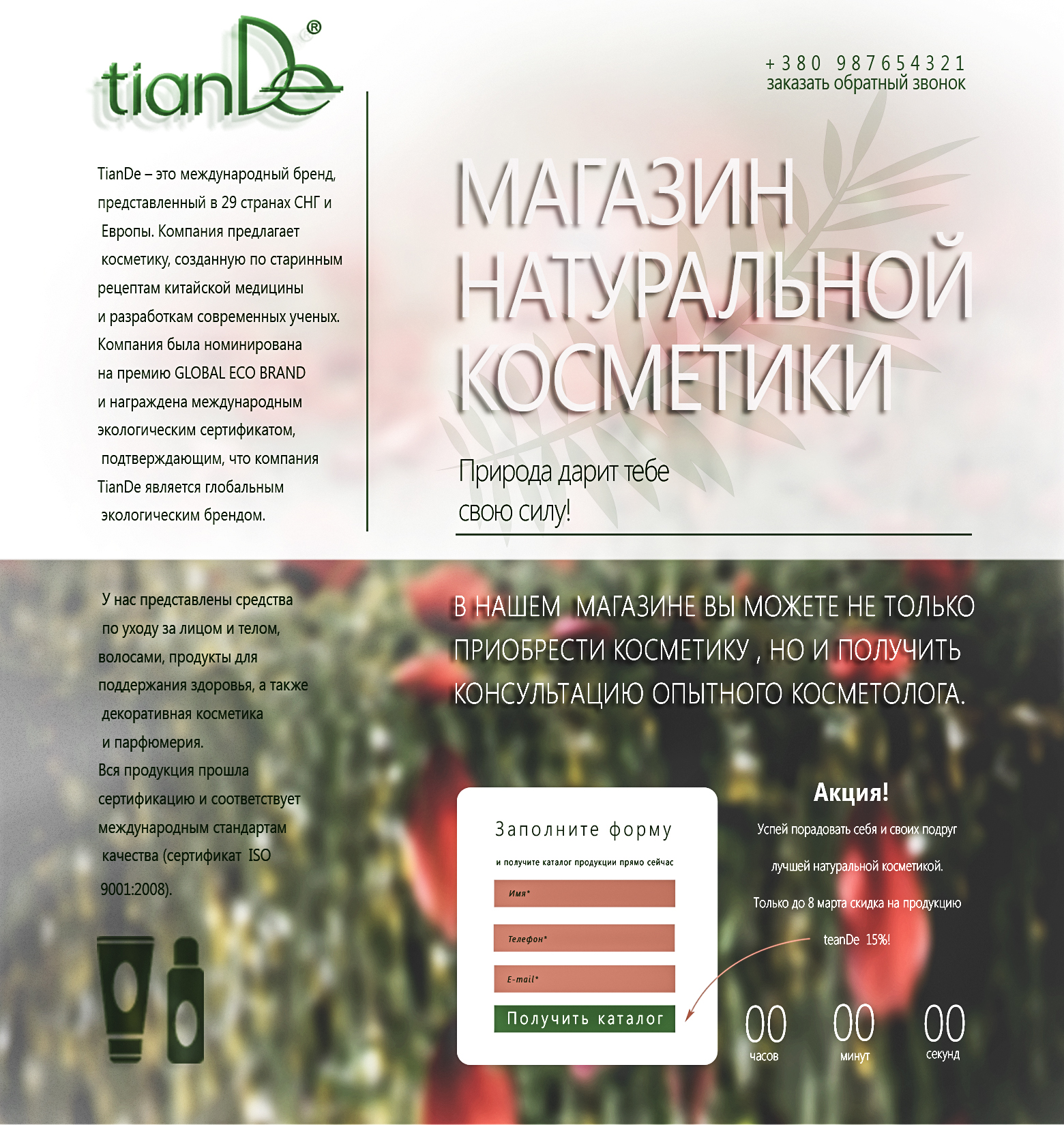 Дизайн макета landing page. Первый , второй экран.