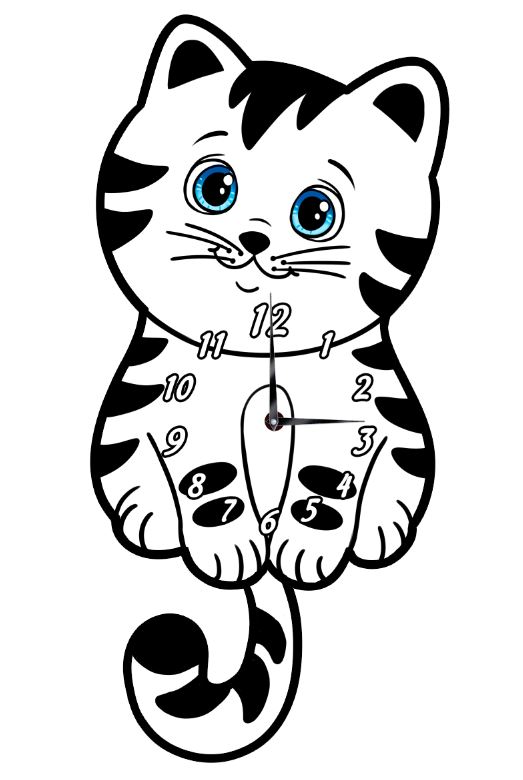 Часы с маятником "Кот"