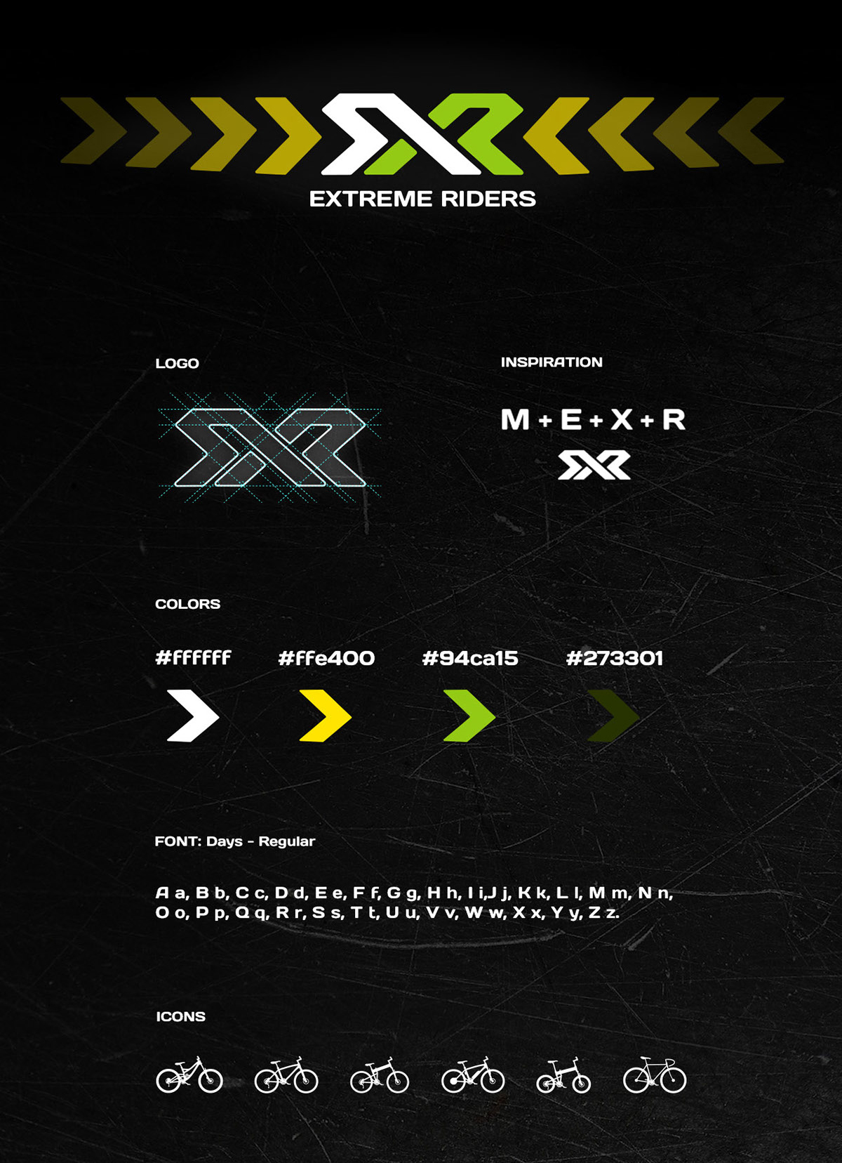 Corporate identity for a bike shop "Extreme Riders"