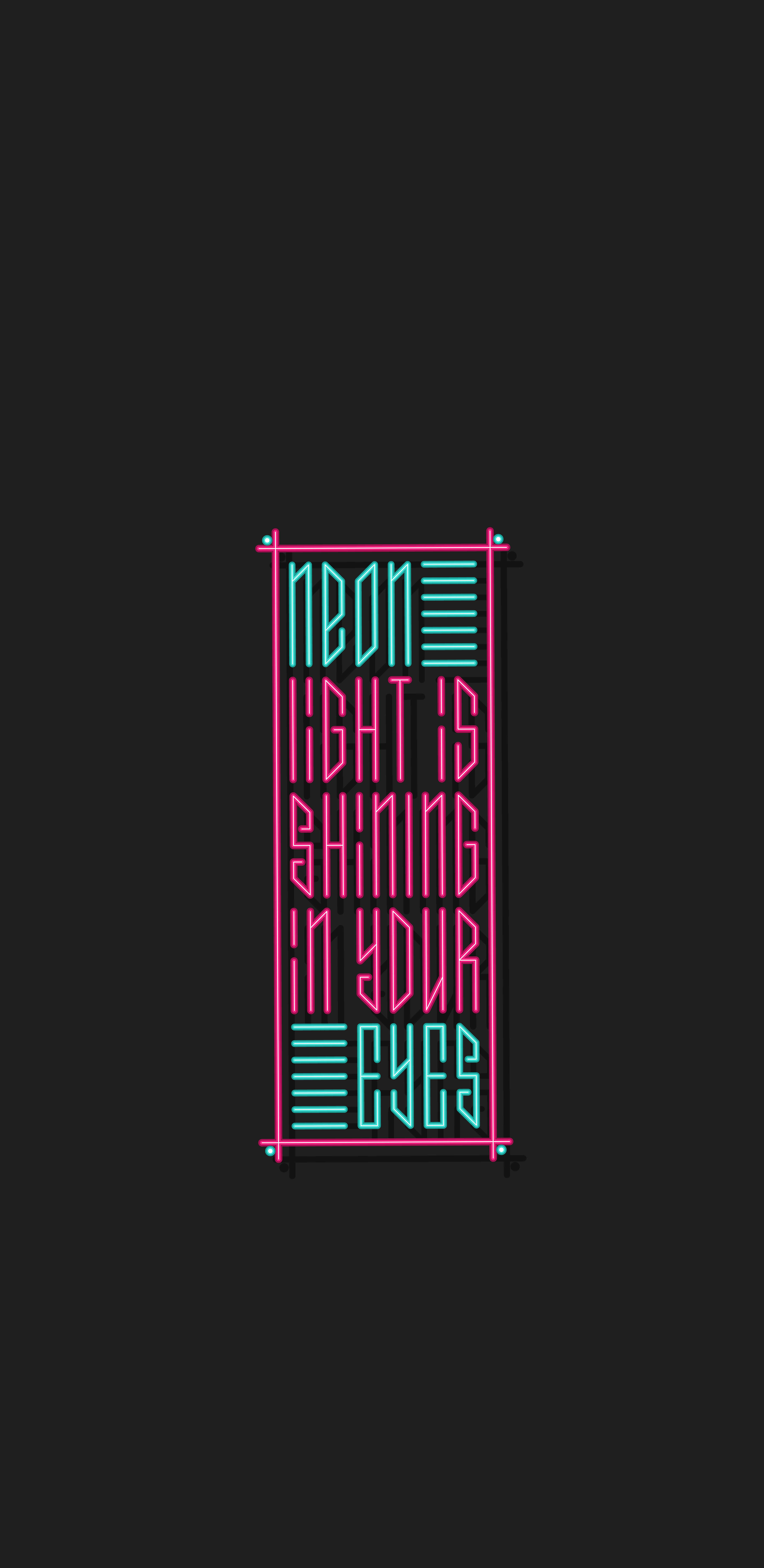 типография " Neon light is shining in your eyes "