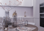 Кухня-гостиная выполнена по дизайн от Nordic Design Studio