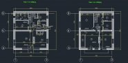 Drawings of floor plans of a country house