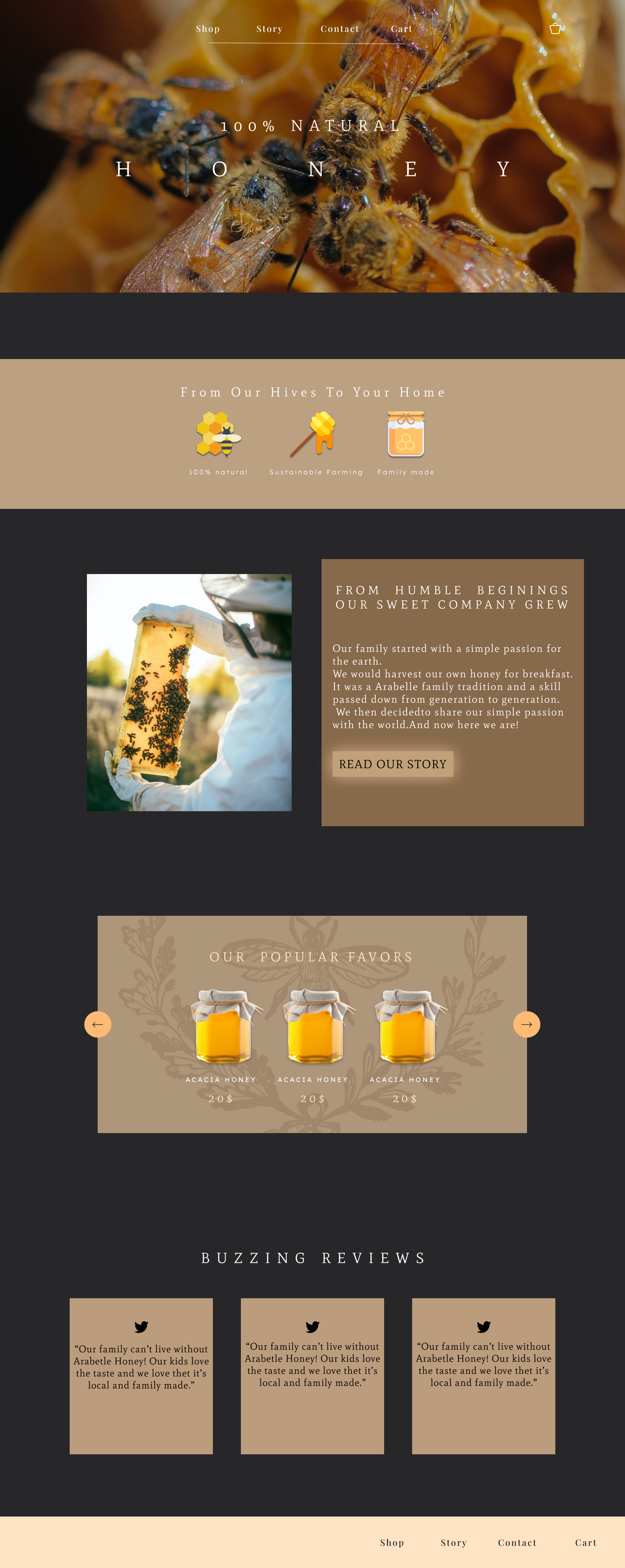 Website for organic honey products