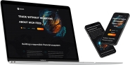 Landing page for a cryptocurrency trading site. Images generated using the Midjourney AI, processed in Adobe Photoshop.