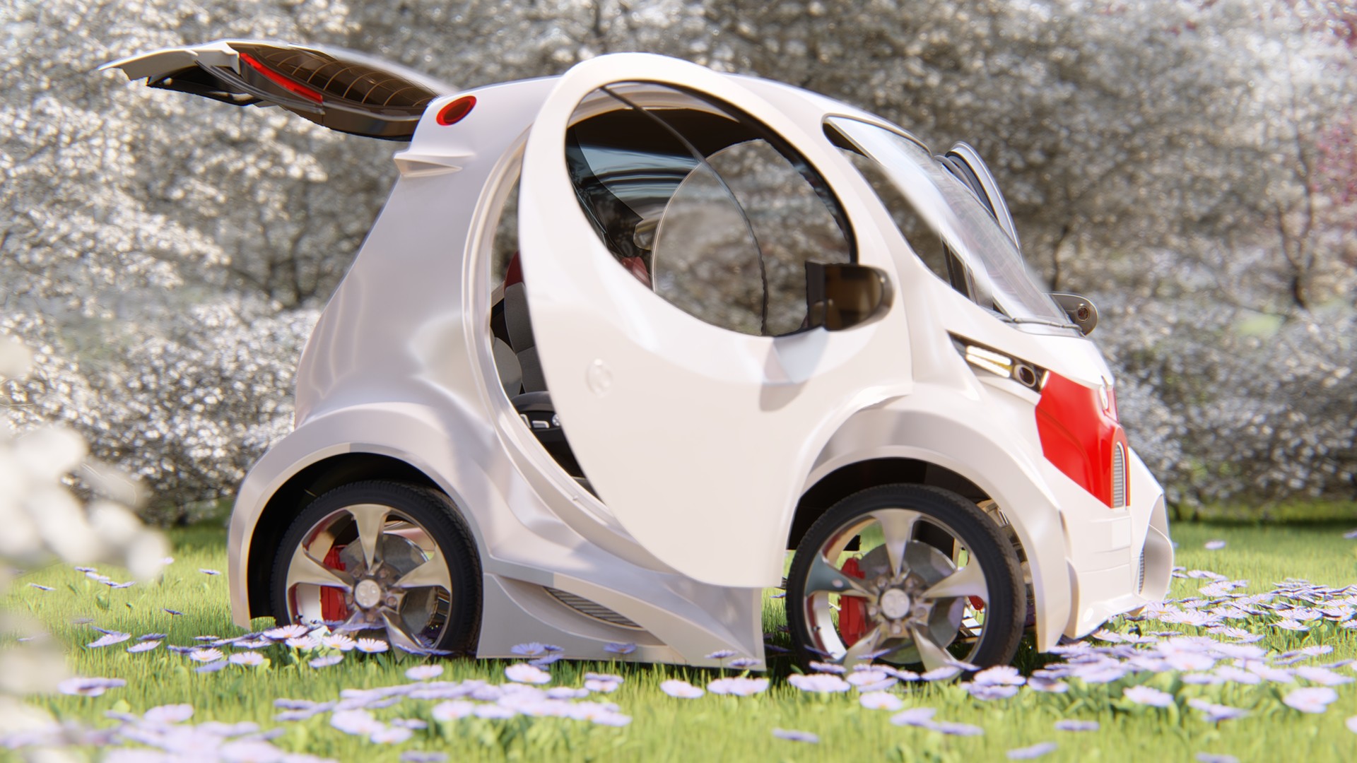Electric car industrial design 