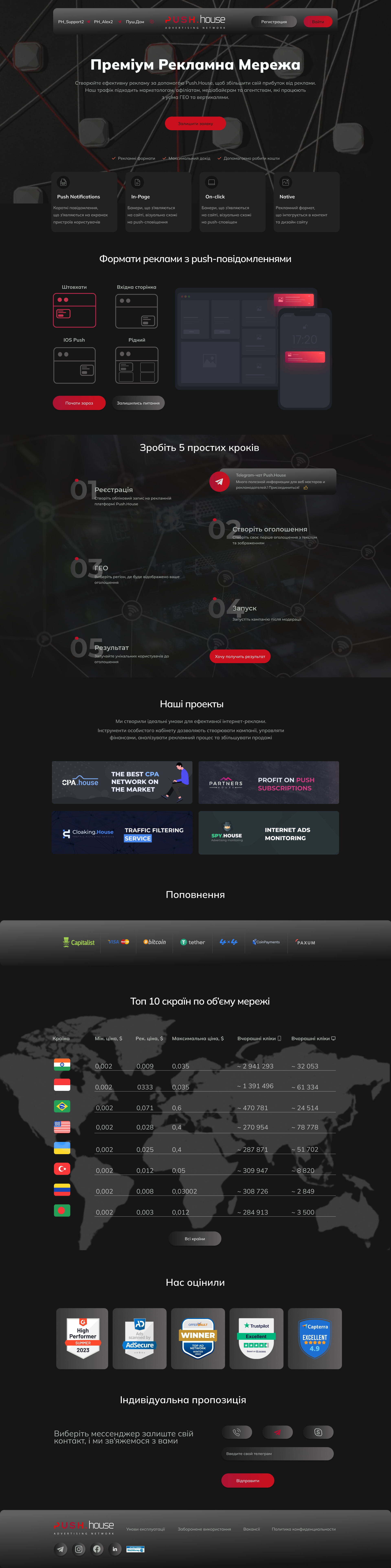 Сайту для рекламної компанії 